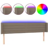 vidaXL Hoofdbord LED 183x16x78/88 cm stof taupe
