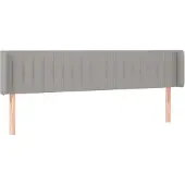vidaXL Hoofdbord met randen 163x16x78/88 cm stof lichtgrijs