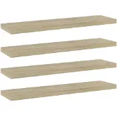 vidaXL Wandschappen 4 st 40x10x1,5 cm bewerkt hout sonoma eikenkleurig