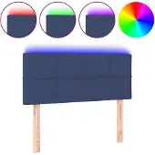 vidaXL Hoofdbord LED 90x5x78/88 cm stof blauw