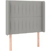 vidaXL Hoofdbord met randen 83x16x118/128 cm stof lichtgrijs