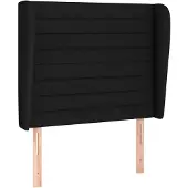 vidaXL Hoofdbord met randen 83x23x118/128 cm stof zwart