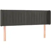 vidaXL Hoofdbord met randen 147x16x78/88 cm fluweel donkergrijs
