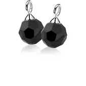 Zinzi zilveren oorbedels zwarte bead ZICH266Z (zonder oorringen)