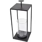 Loft42 Lantaarn Bradley met Glas - Zwart - 32x15x15