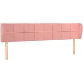 vidaXL Hoofdbord met randen 163x23x78/88 cm fluweel roze