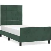 vidaXL Bedframe zonder matras 90x190 cm fluweel donkergroen