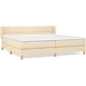 vidaXL Boxspring met matras stof crèmekleurig 200x200 cm