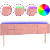 vidaXL Hoofdbord LED 203x16x78/88 cm fluweel roze