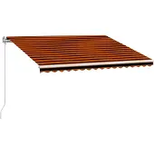 vidaXL Luifel handmatig uittrekbaar 450x300 cm oranje en bruin