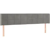 vidaXL Hoofdbord met randen 163x16x78/88 cm fluweel lichtgrijs