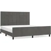 vidaXL Bedframe zonder matras 160x200 cm fluweel donkergrijs