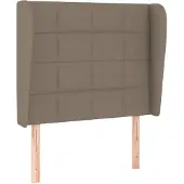 vidaXL Hoofdbord met randen 103x23x118/128 cm stof taupe