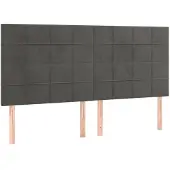 vidaXL Hoofdbord donkergrijs 200x5x118/128 cm Fluweel