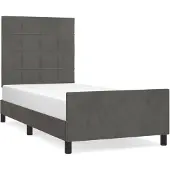 vidaXL Bedframe zonder matras, donkergrijs, 100x200 cm, fluweel