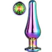Dream Toys Naadloze meerkleurige aluminium anaalplug S met siersteen