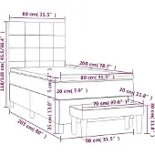vidaXL Boxspring met matras fluweel donkergrijs 80x200 cm