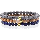 Memphis Stacked Kralen Armbanden set - 6mm Mix