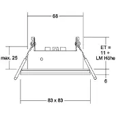 Brumberg Downlight Cover-Up-S, zwart, Badkamer, Aluminium, Modern, downlight