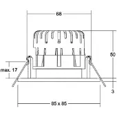 Brumberg Downlight BB21, wit / opaal, Badkamer, Aluminium, downlight