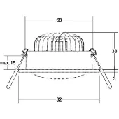 Brumberg Downlight BB35, dimbaar, zwart, Woon-/ Eetkamer, Aluminium, downlight