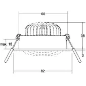 Brumberg Downlight BB34, dimbaar, zwart, Woon-/ Eetkamer, Kunststof, downlight