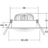 Brumberg Downlight BB37, zwart, Woon-/ Eetkamer, Aluminium, downlight
