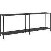 vidaXL Wandtafel 200x35x75,5 cm gehard glas zwart