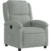 vidaXL Relaxfauteuil, lichtgrijs, fluweel