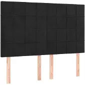 vidaXL Hoofdbord zwart 144x5x118/128 cm fluweel
