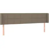 vidaXL Hoofdbord met randen 163x16x78/88 cm stof taupe