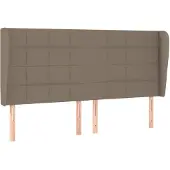 vidaXL Hoofdbord met randen 183x23x118/128 cm stof taupe