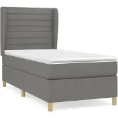 vidaXL Boxspring met matras stof donkergrijs 80x200 cm