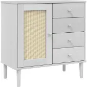 vidaXL Dressoir SENJA, rotanlook, wit, 80x40x80 cm, grenenhout