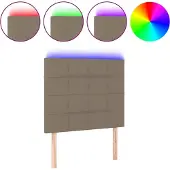 vidaXL Hoofdbord LED 80x5x118/128 cm stof taupe