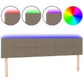 vidaXL Hoofdbord LED 180x5x78/88 cm stof taupe