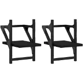 vidaXL Wandschappen met stangen 2 st 20x25x30 cm zwart