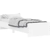 vidaXL Bedframe, wit, 75x190 cm, houtvezel