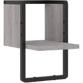 vidaXL Wandschap met stang 20x25x30 cm grijs sonoma eikenkleurig