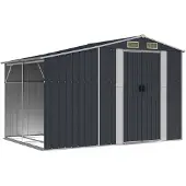 vidaXL Tuinschuur 277x192,5x179 cm gegalvaniseerd staal antracietkleur