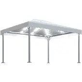 vidaXL Prieel met LED-lichtslinger 400x300 cm aluminium crèmekleurig