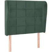 vidaXL Hoofdbord met randen 93x23x118/128 cm fluweel donkergroen