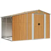 vidaXL Tuinschuur 277x192,5x179 cm gegalvaniseerd staal lichtbruin