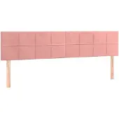 vidaXL Hoofdborden 160x5x78/88 cm fluweel roze