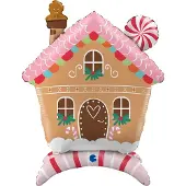 Grabo Balloons Staande folieballon gingerbread house - 76 cm