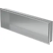 ECD-Germany Douchebak 90x30 cm zilver roestvrij staal inbouwframe Wandnis Douchebak LuxeBad
