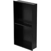 ECD-Germany Douchebak 2 niveaus 30x60 cm zwart roestvrij staal wandnis Douchebak LuxeBad