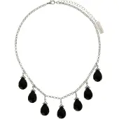 Behave - Ketting met zwarte druppelvormige hangers - Trendy sieraden - Nikkelvrij - 40 cm + 7,5 cm verlengketting