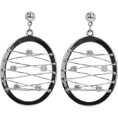 Behave - Oorbelhangers dames - Zilverkleur ovaal - Modern minimal look