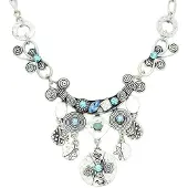 Behave - Ketting met blauwe stenen - Modeaccessoire voor een elegante look - Lengte 40 cm (+verlengketting 8 cm)